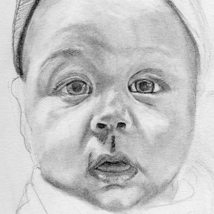 drawing baby cyan